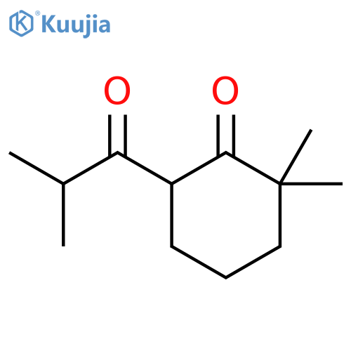2,2-dimethyl-6-(2-methylpropanoyl)cyclohexan-1-one structure