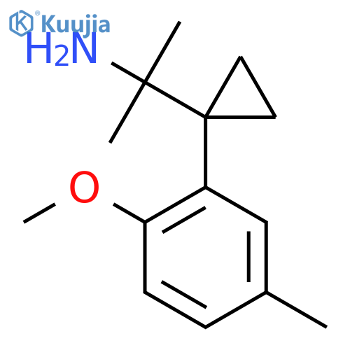 2-1-(2-methoxy-5-methylphenyl)cyclopropylpropan-2-amine structure
