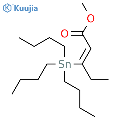 2-Pentenoic acid, 3-(tributylstannyl)-, methyl ester, (Z)- structure