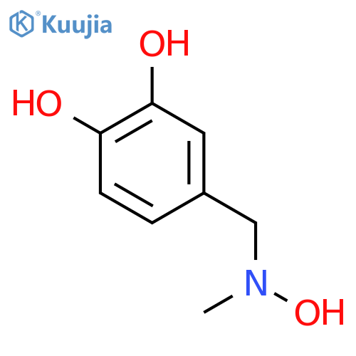 4-{hydroxy(methyl)aminomethyl}benzene-1,2-diol structure