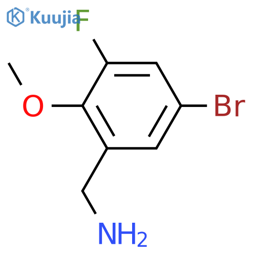 (5-bromo-3-fluoro-2-methoxyphenyl)methanamine structure