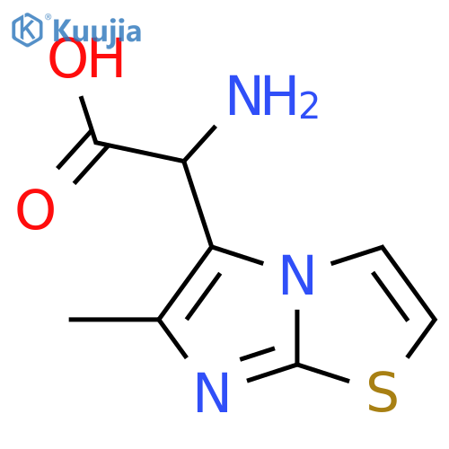 2-amino-2-{6-methylimidazo2,1-b1,3thiazol-5-yl}acetic acid structure