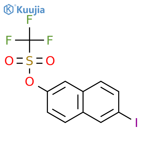Methanesulfonic acid, trifluoro-, 6-iodo-2-naphthalenyl ester structure
