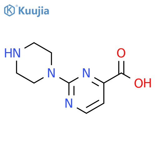 4-Pyrimidinecarboxylic acid, 2-(1-piperazinyl)- structure