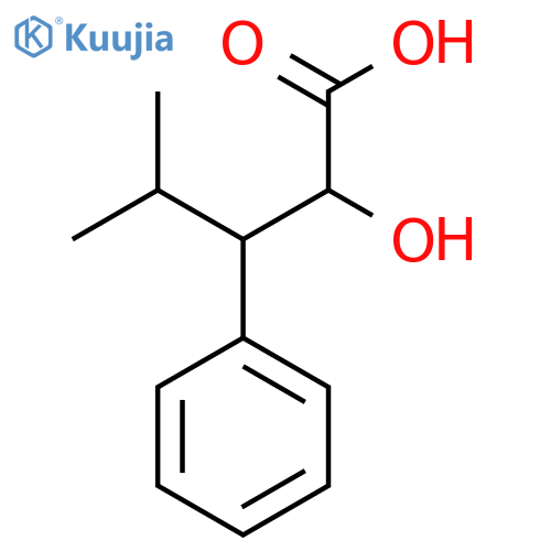 2-hydroxy-4-methyl-3-phenylpentanoic acid structure