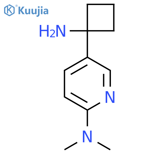 5-(1-aminocyclobutyl)-N,N-dimethylpyridin-2-amine structure
