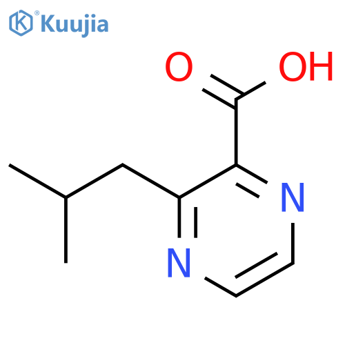 3-(2-Methylpropyl)pyrazine-2-carboxylic acid structure