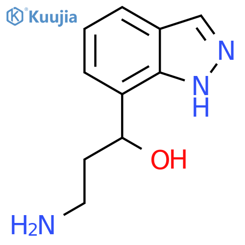 3-amino-1-(1H-indazol-7-yl)propan-1-ol structure