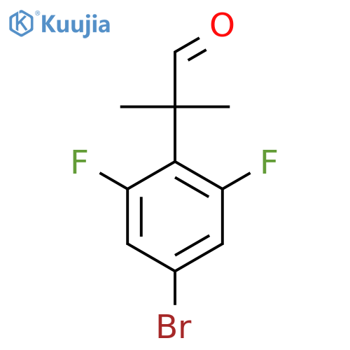 2-(4-bromo-2,6-difluorophenyl)-2-methylpropanal structure