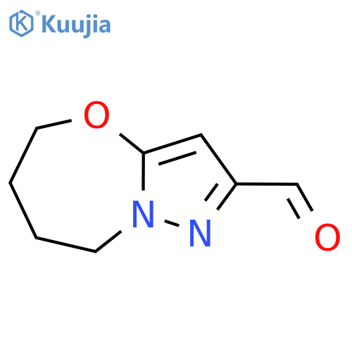 5H,6H,7H,8H-pyrazolo3,2-b1,3oxazepine-2-carbaldehyde structure