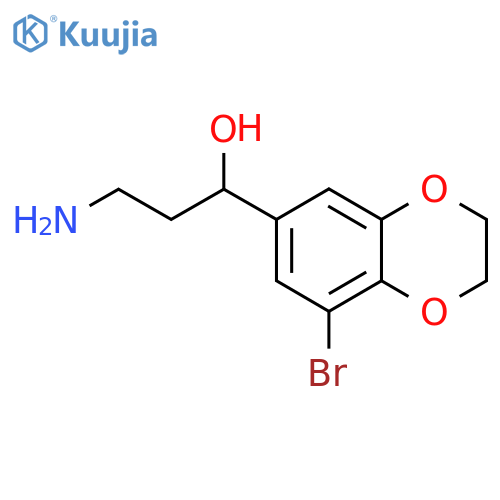 3-amino-1-(8-bromo-2,3-dihydro-1,4-benzodioxin-6-yl)propan-1-ol structure