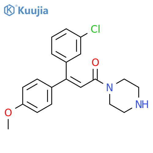 Piperazine, 1-[3-(3-chlorophenyl)-3-(4-methoxyphenyl)-1-oxo-2-propenyl]-, (Z)- (9CI) structure