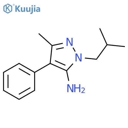 1H-Pyrazol-5-amine, 3-methyl-1-(2-methylpropyl)-4-phenyl- structure