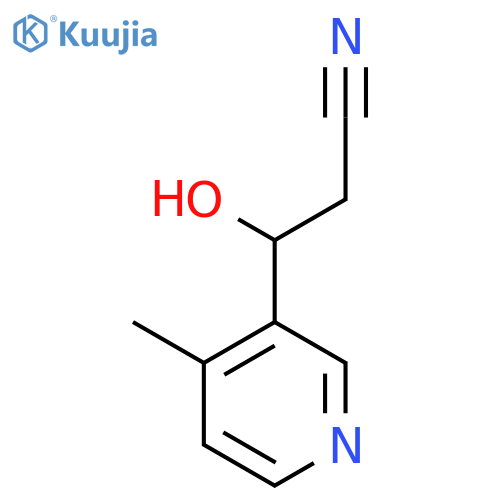 3-hydroxy-3-(4-methylpyridin-3-yl)propanenitrile structure