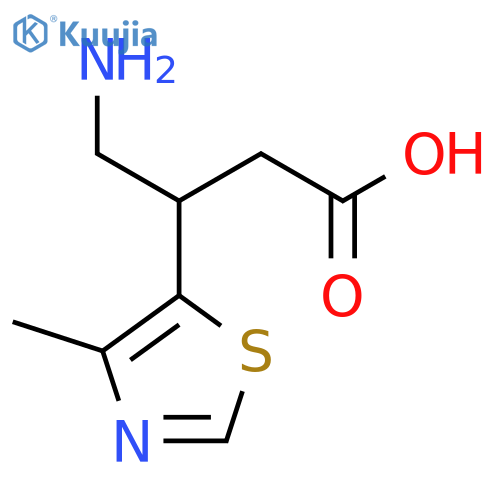 4-amino-3-(4-methyl-1,3-thiazol-5-yl)butanoic acid structure