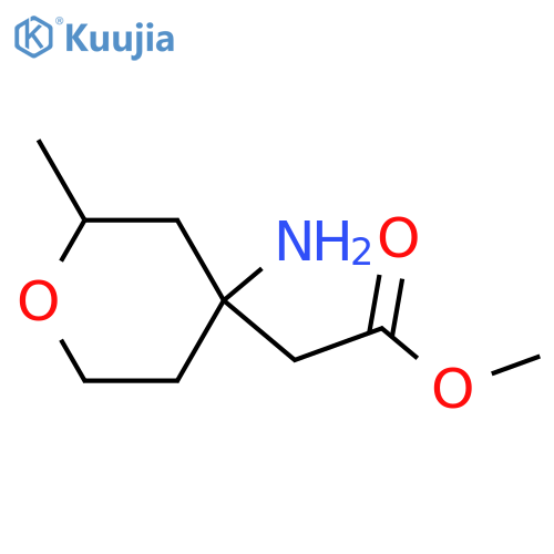 methyl 2-(4-amino-2-methyloxan-4-yl)acetate structure