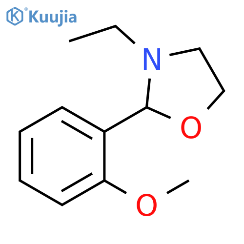 Oxazolidine, 3-ethyl-2-(2-methoxyphenyl)- structure
