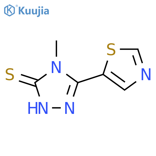 3H-1,2,4-Triazole-3-thione, 2,4-dihydro-4-methyl-5-(5-thiazolyl)- structure