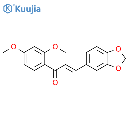 (2E)-3-(2H-1,3-benzodioxol-5-yl)-1-(2,4-dimethoxyphenyl)prop-2-en-1-one structure