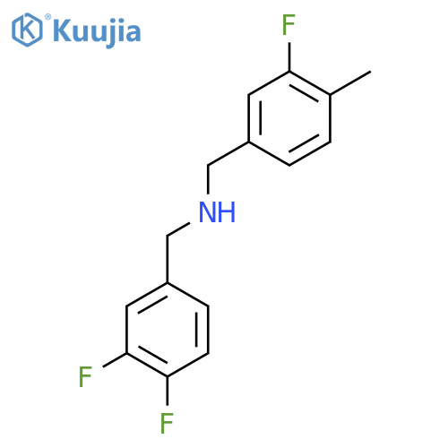 [(3,4-Difluorophenyl)methyl][(3-fluoro-4-methylphenyl)methyl]amine structure