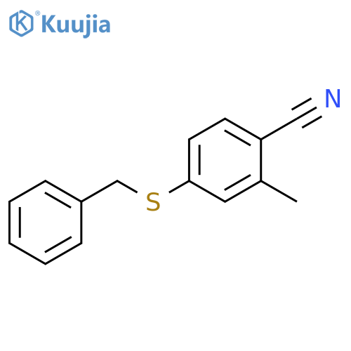 4-(benzylsulfanyl)-2-methylbenzonitrile structure