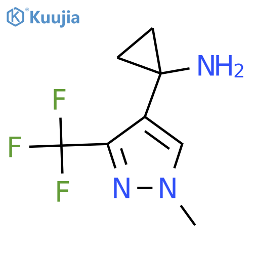 1-1-methyl-3-(trifluoromethyl)-1H-pyrazol-4-ylcyclopropan-1-amine structure