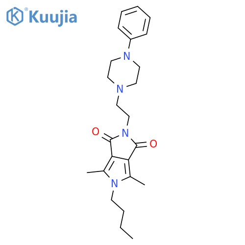 Pyrrolo[3,4-c]pyrrole-1,3(2H,5H)-dione,5-butyl-4,6-dimethyl-2-[2-(4-phenyl-1-piperazinyl)ethyl]- structure