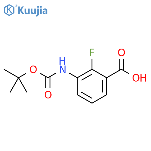 3-{(tert-butoxy)carbonylamino}-2-fluorobenzoic acid structure