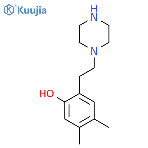 4,5-dimethyl-2-2-(piperazin-1-yl)ethylphenol structure