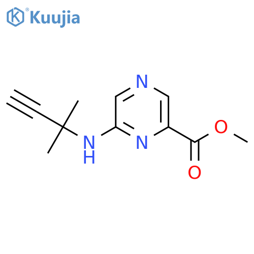 methyl 6-(2-methylbut-3-yn-2-yl)aminopyrazine-2-carboxylate structure