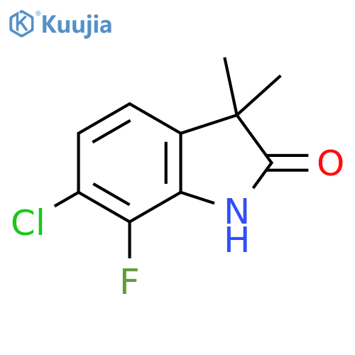 2H-Indol-2-one, 6-chloro-7-fluoro-1,3-dihydro-3,3-dimethyl- structure