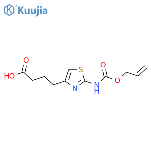 4-(2-{(prop-2-en-1-yloxy)carbonylamino}-1,3-thiazol-4-yl)butanoic acid structure