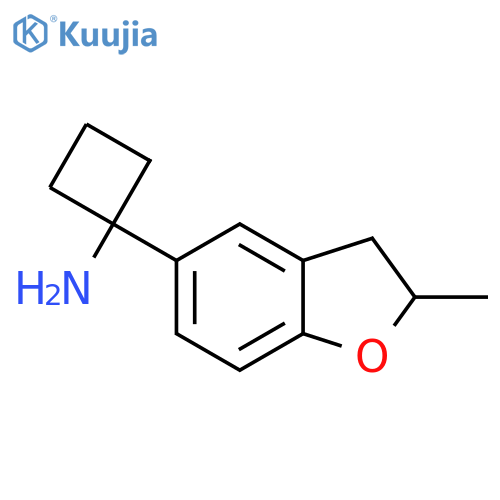 1-(2-methyl-2,3-dihydro-1-benzofuran-5-yl)cyclobutan-1-amine structure