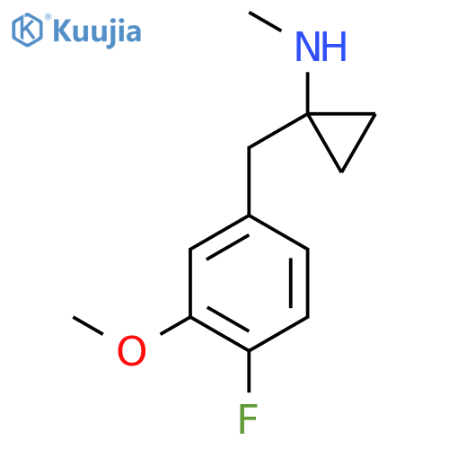 1-(4-fluoro-3-methoxyphenyl)methyl-N-methylcyclopropan-1-amine structure