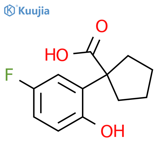 1-(5-fluoro-2-hydroxyphenyl)cyclopentane-1-carboxylic acid structure