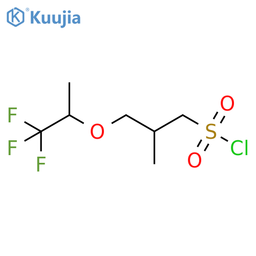 2-methyl-3-(1,1,1-trifluoropropan-2-yl)oxypropane-1-sulfonyl chloride structure