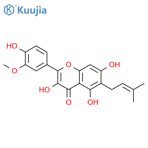 4H-1-Benzopyran-4-one,3,5,7-trihydroxy-2-(4-hydroxy-3-methoxyphenyl)-6-(3-methyl-2-buten-1-yl)- structure
