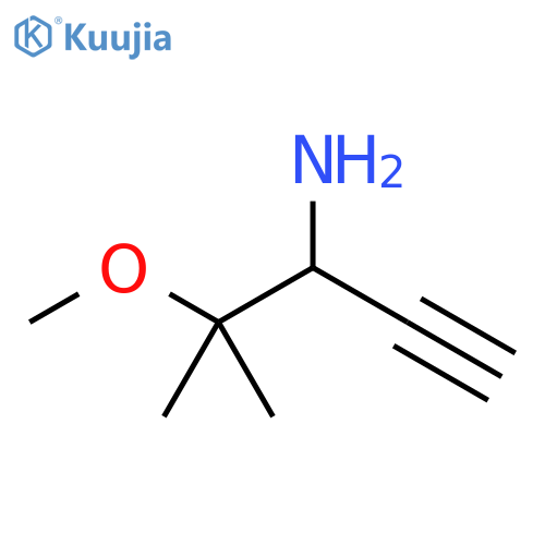 4-methoxy-4-methylpent-1-yn-3-amine structure