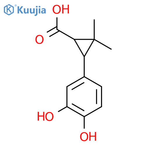 3-(3,4-Dihydroxyphenyl)-2,2-dimethylcyclopropane-1-carboxylic acid structure