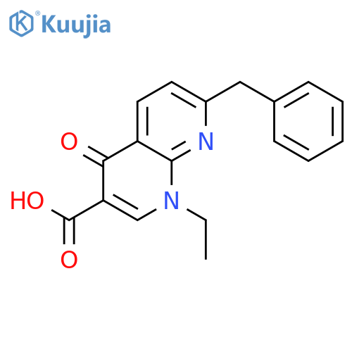 7-Benzyl-1-ethyl-4-oxo-1,4-dihydro-1,8-naphthyridine-3-carboxylic acid structure