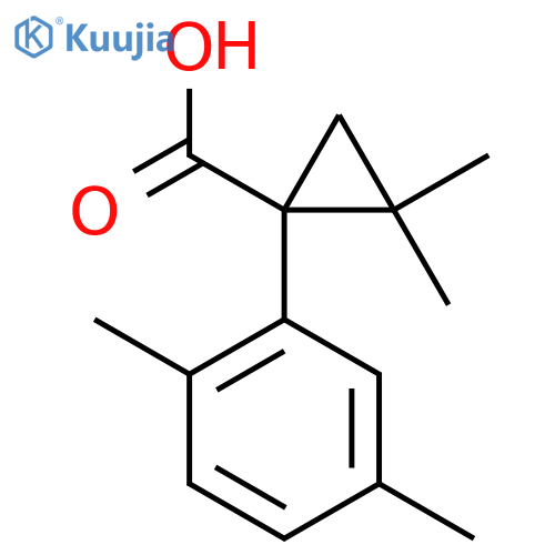 1-(2,5-dimethylphenyl)-2,2-dimethylcyclopropane-1-carboxylic acid structure