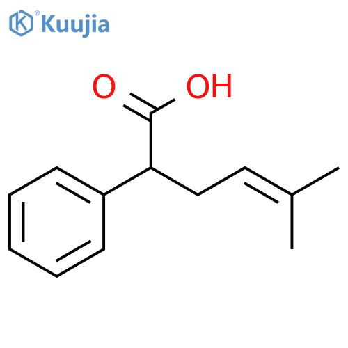 5-methyl-2-phenylhex-4-enoic acid structure