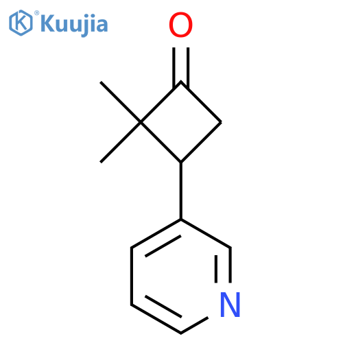2,2-dimethyl-3-(pyridin-3-yl)cyclobutan-1-one structure