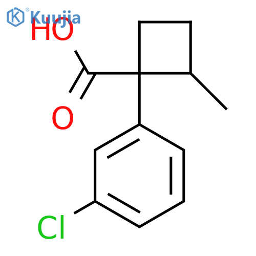 1-(3-Chlorophenyl)-2-methylcyclobutane-1-carboxylic acid structure