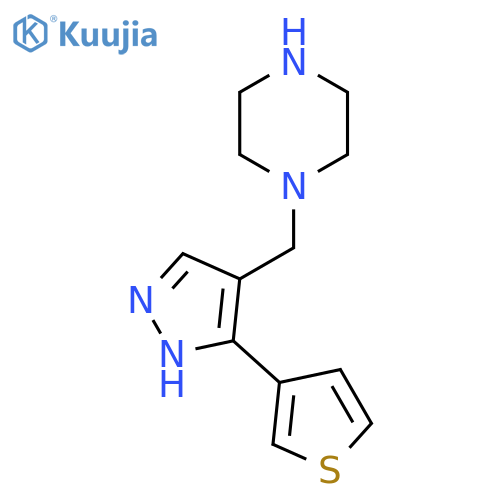 1-((3-(Thiophen-3-yl)-1H-pyrazol-4-yl)methyl)piperazine structure