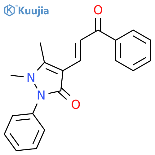 3H-Pyrazol-3-one,1,2-dihydro-1,5-dimethyl-4-(3-oxo-3-phenyl-1-propen-1-yl)-2-phenyl- structure
