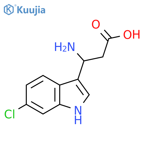 3-amino-3-(6-chloro-1H-indol-3-yl)propanoic acid structure