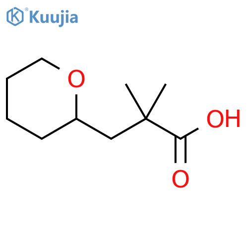 2,2-dimethyl-3-(oxan-2-yl)propanoic acid structure