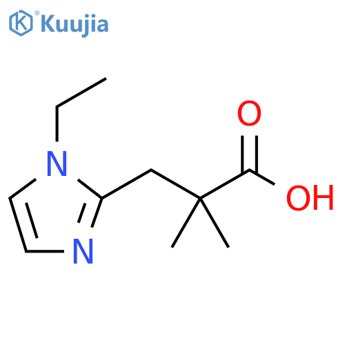 3-(1-ethyl-1H-imidazol-2-yl)-2,2-dimethylpropanoic acid structure