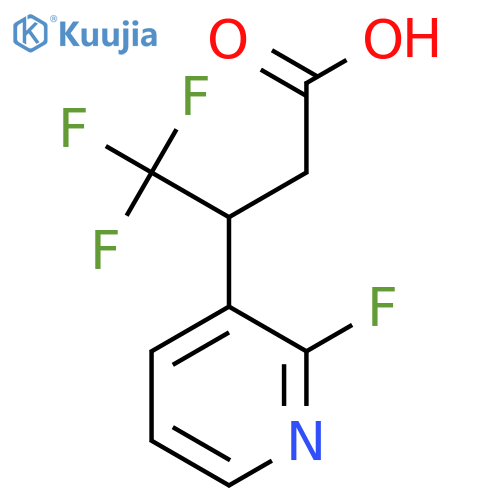 4,4,4-Trifluoro-3-(2-fluoropyridin-3-yl)butanoic acid structure